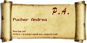 Pucher Andrea névjegykártya